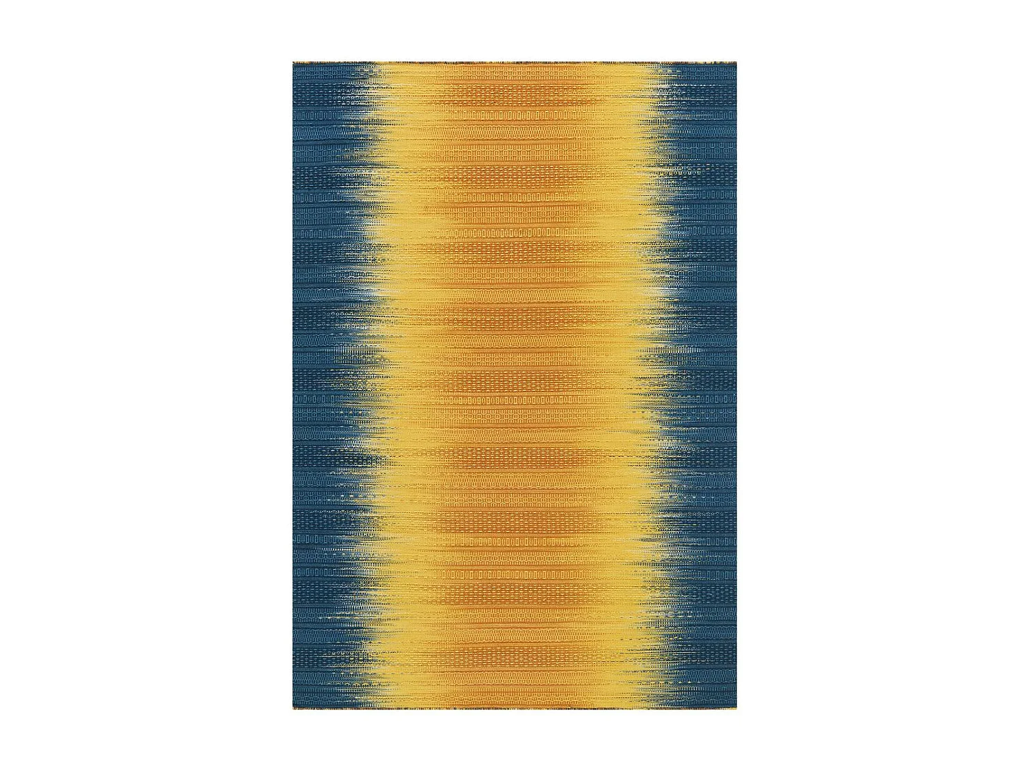 Tapis en Laine Fait Main "Sunset" 90x160cm Jaune & Bleu