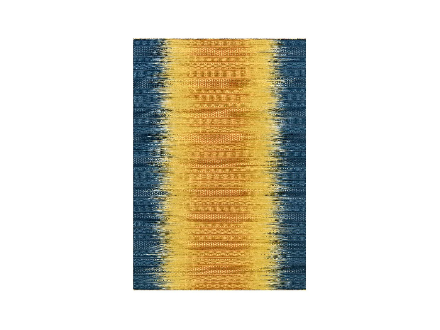 Tapis en Laine Fait Main "Sunset" 90x160cm Jaune & Bleu