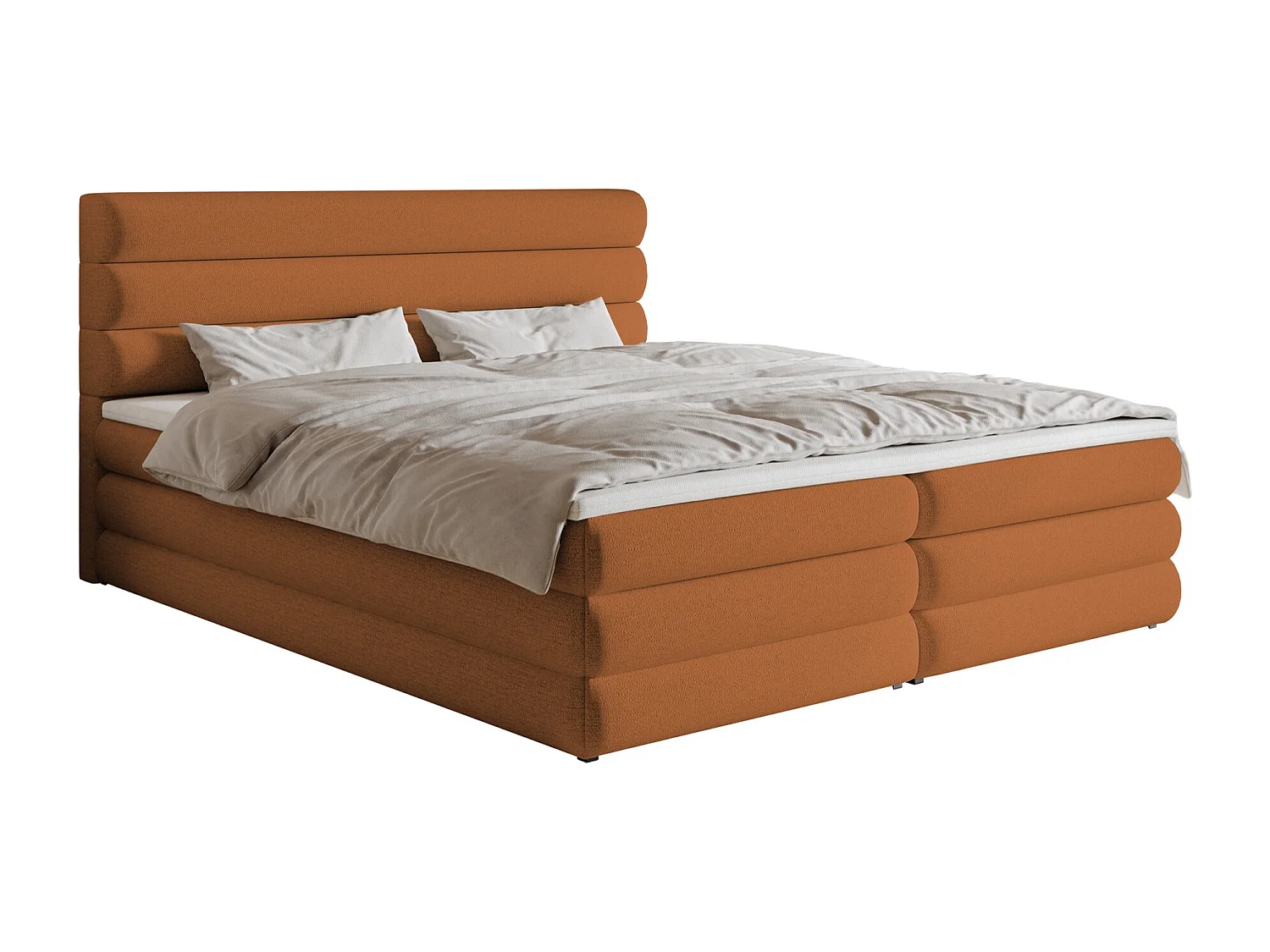 Boxspringbett mit Bettkasten - Kupferbraun - 160x200 cm - ALEGRE