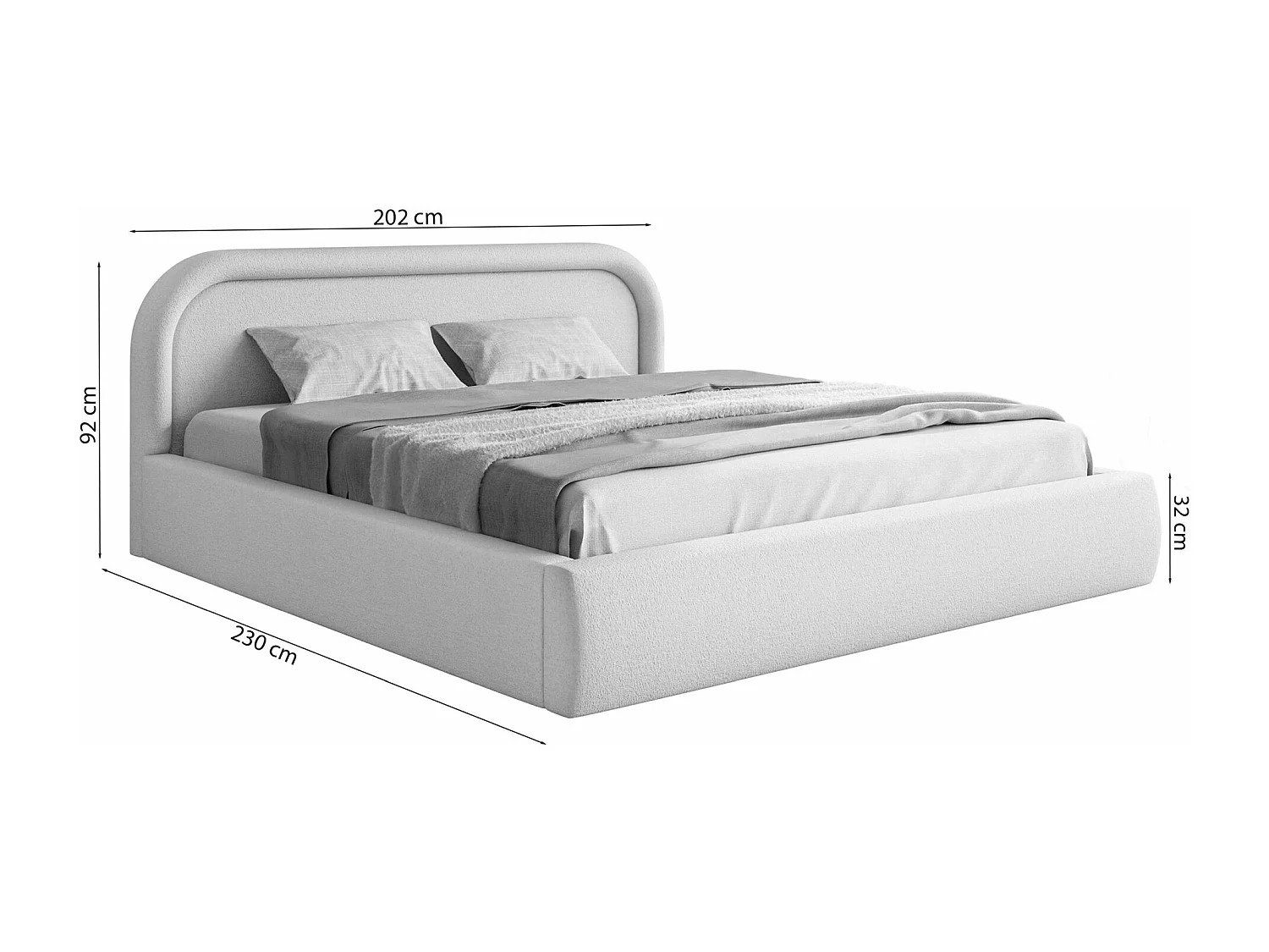 Polsterbett mit Lattenrost und Stauraum - Beige - 180x200 cm - RUVI