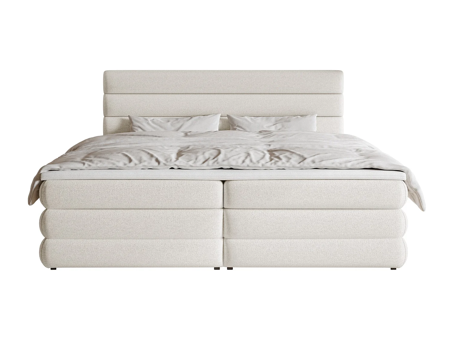 Boxspringbett mit Bettkasten - Hellbeige - 160x200 cm - ALEGRE
