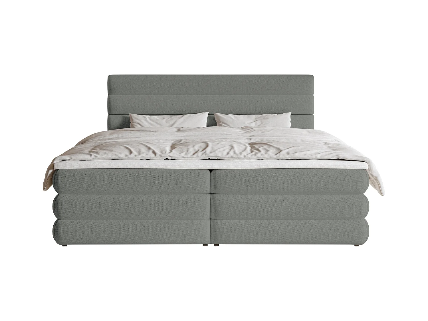 Boxspringbett mit Bettkasten - Grau - 160x200 cm - ALEGRE
