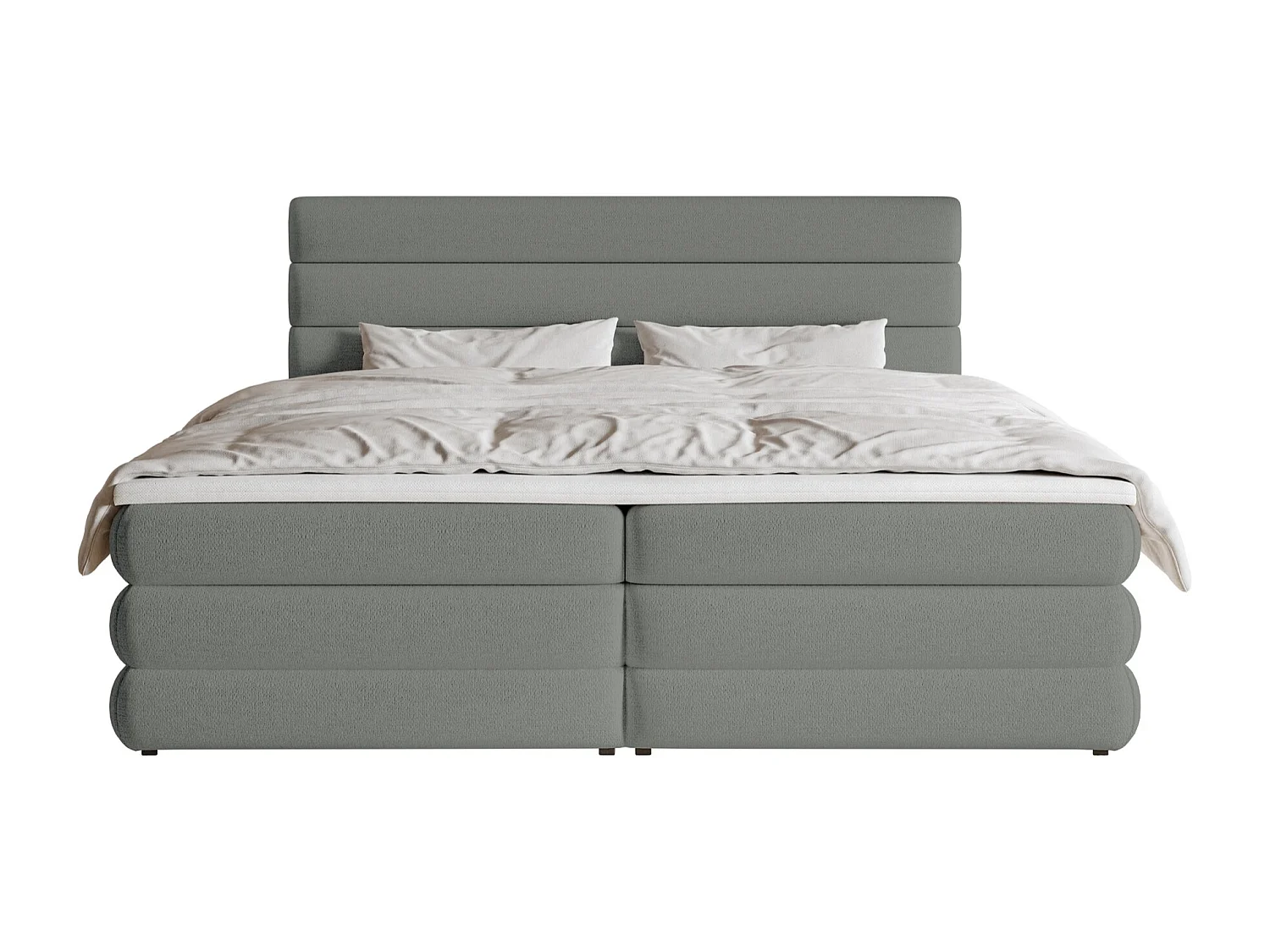 Boxspringbett mit Bettkasten - Grau - 160x200 cm - ALEGRE