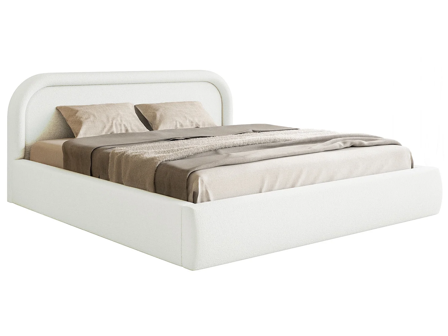 Opbergbed met hoofdeinde - 180x200 cm - crème - RUVI