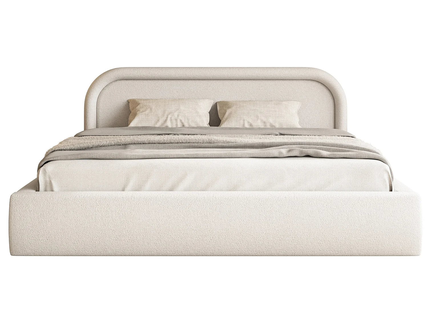 Opbergbed met hoofdeinde - 180x200 cm - greige - RUVI