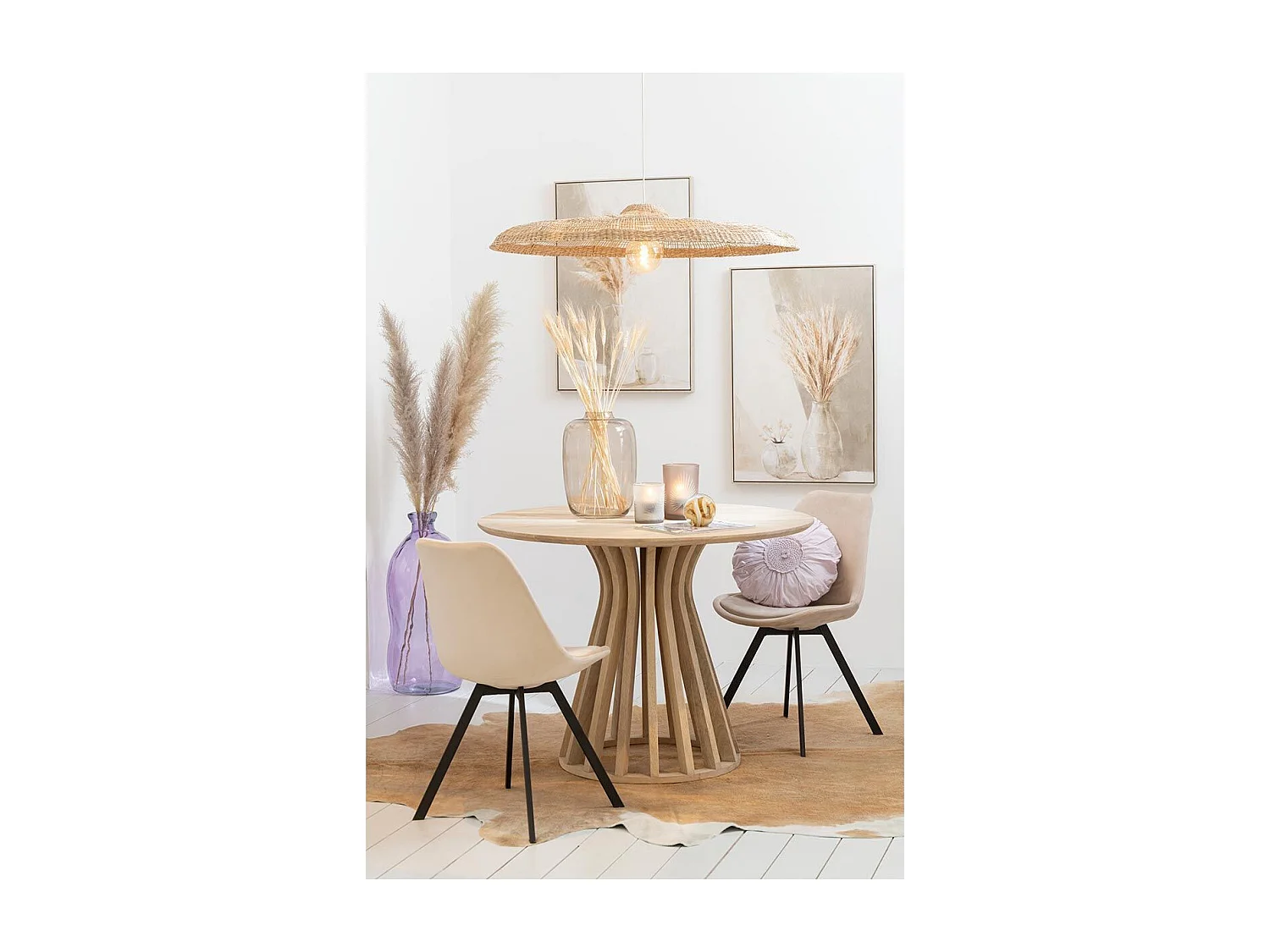 Tapis Déco "Peau de Vache" 195x230cm Beige