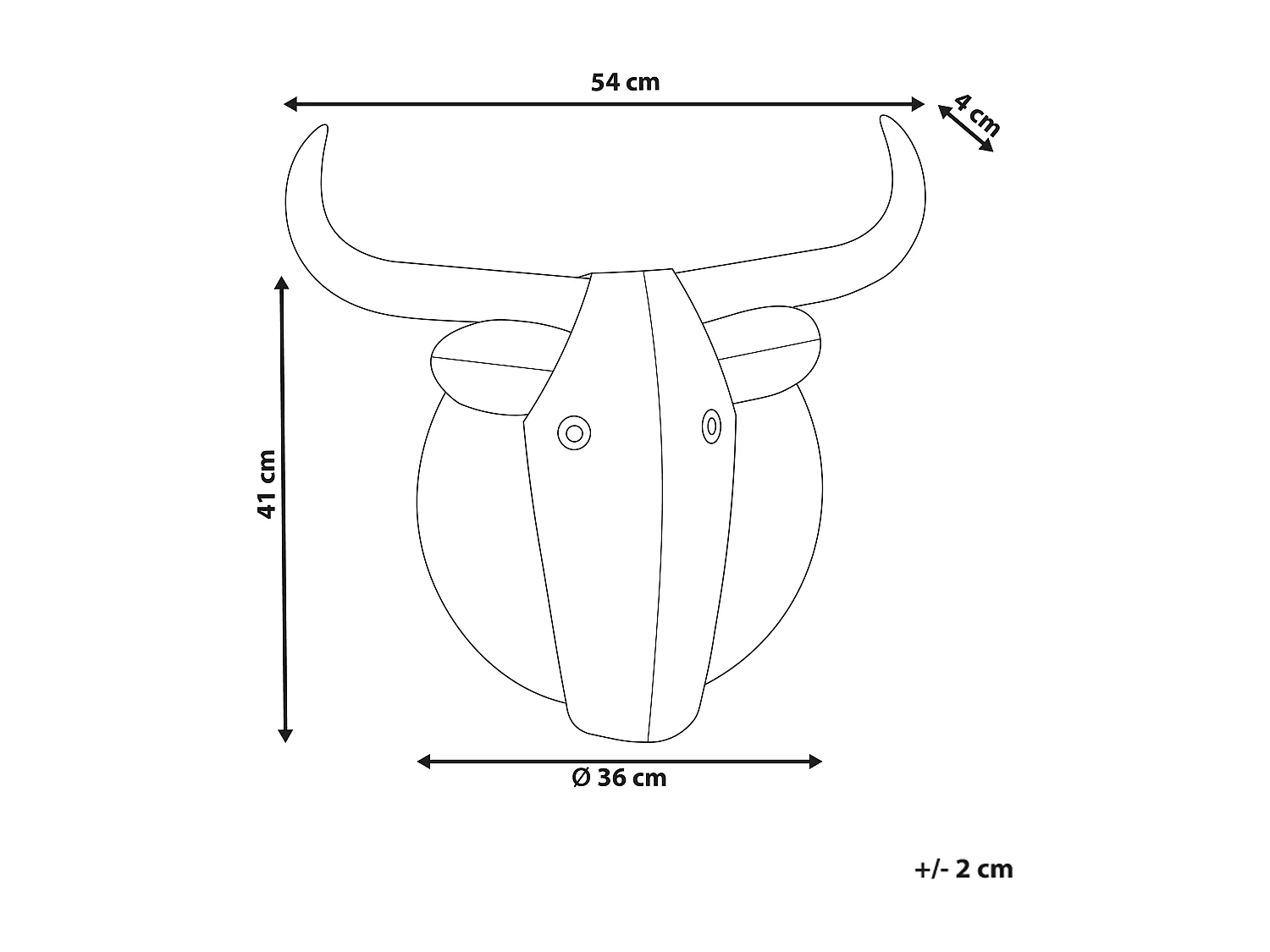 Décoration murale Taureau ERBIUM Métal 41 cm Gris
