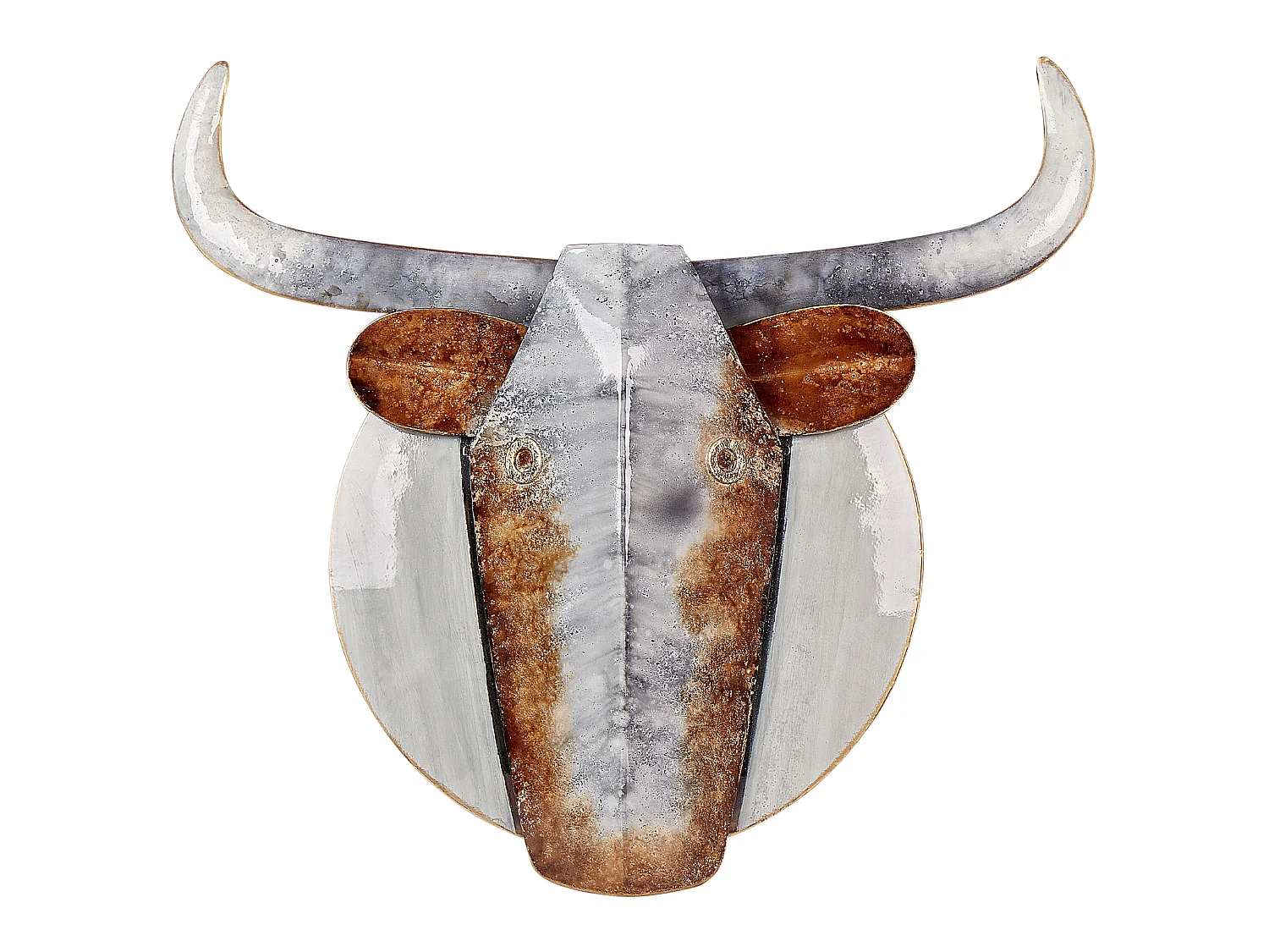 Decorazione da parete toro ERBIUM Metallo 41 cm Grigio