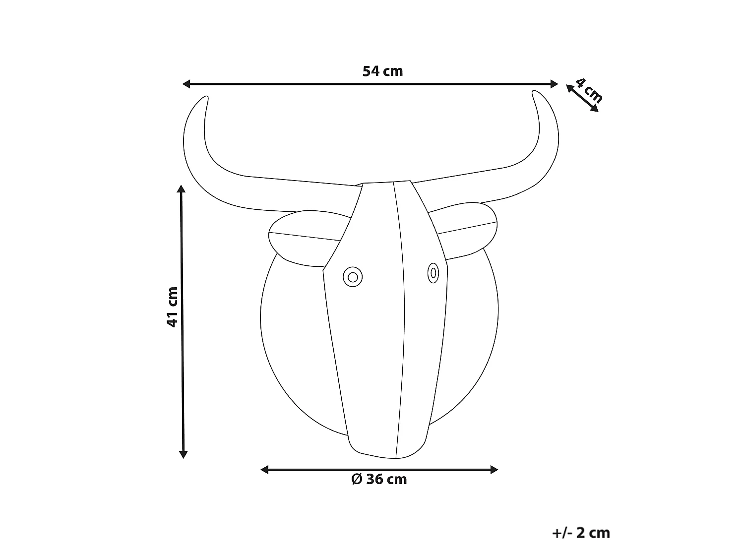 Decorazione da parete toro ERBIUM Metallo 41 cm Grigio