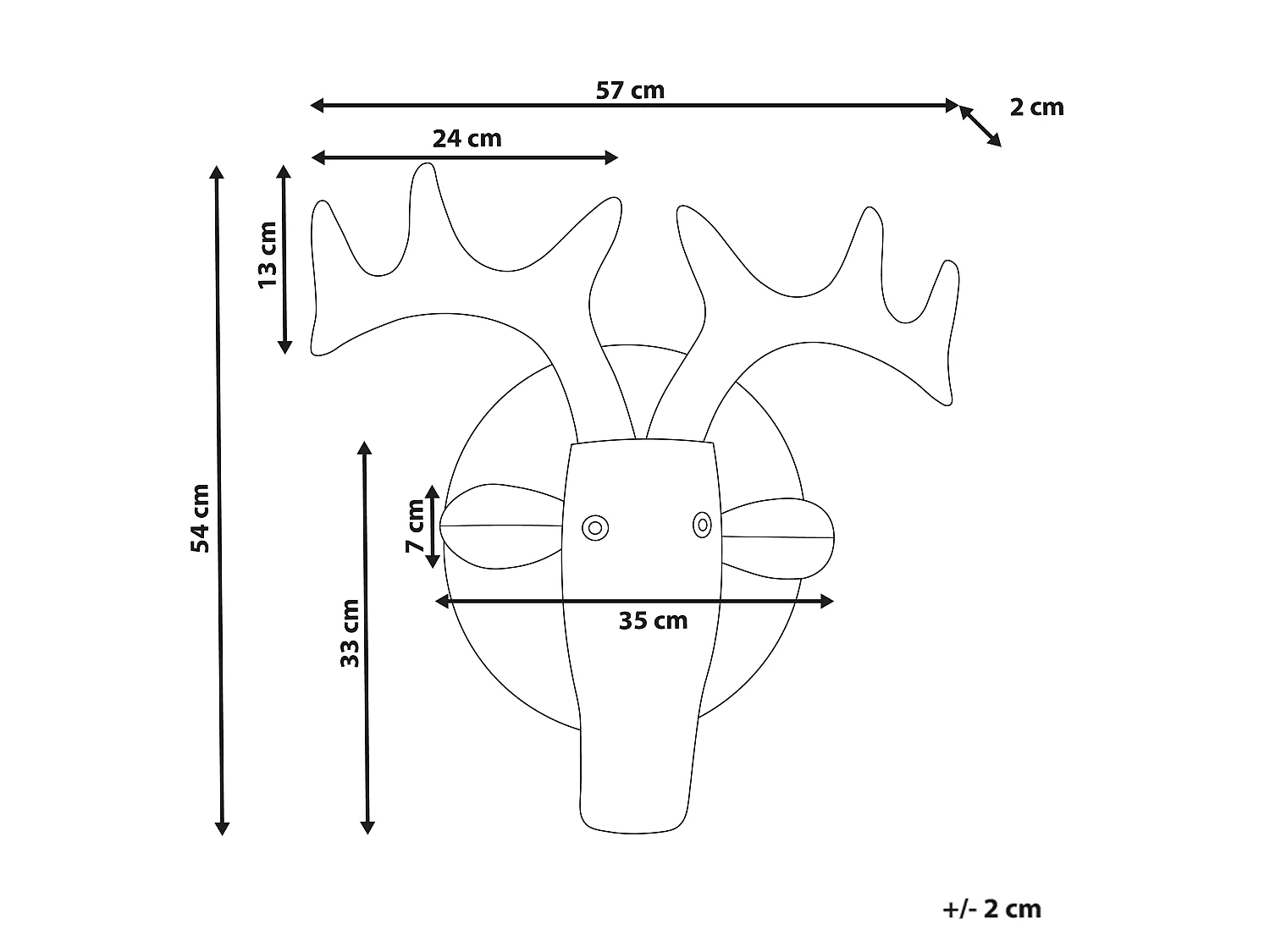 Wandobjekt Stier FLUORINE Metall 54 cm Bunt