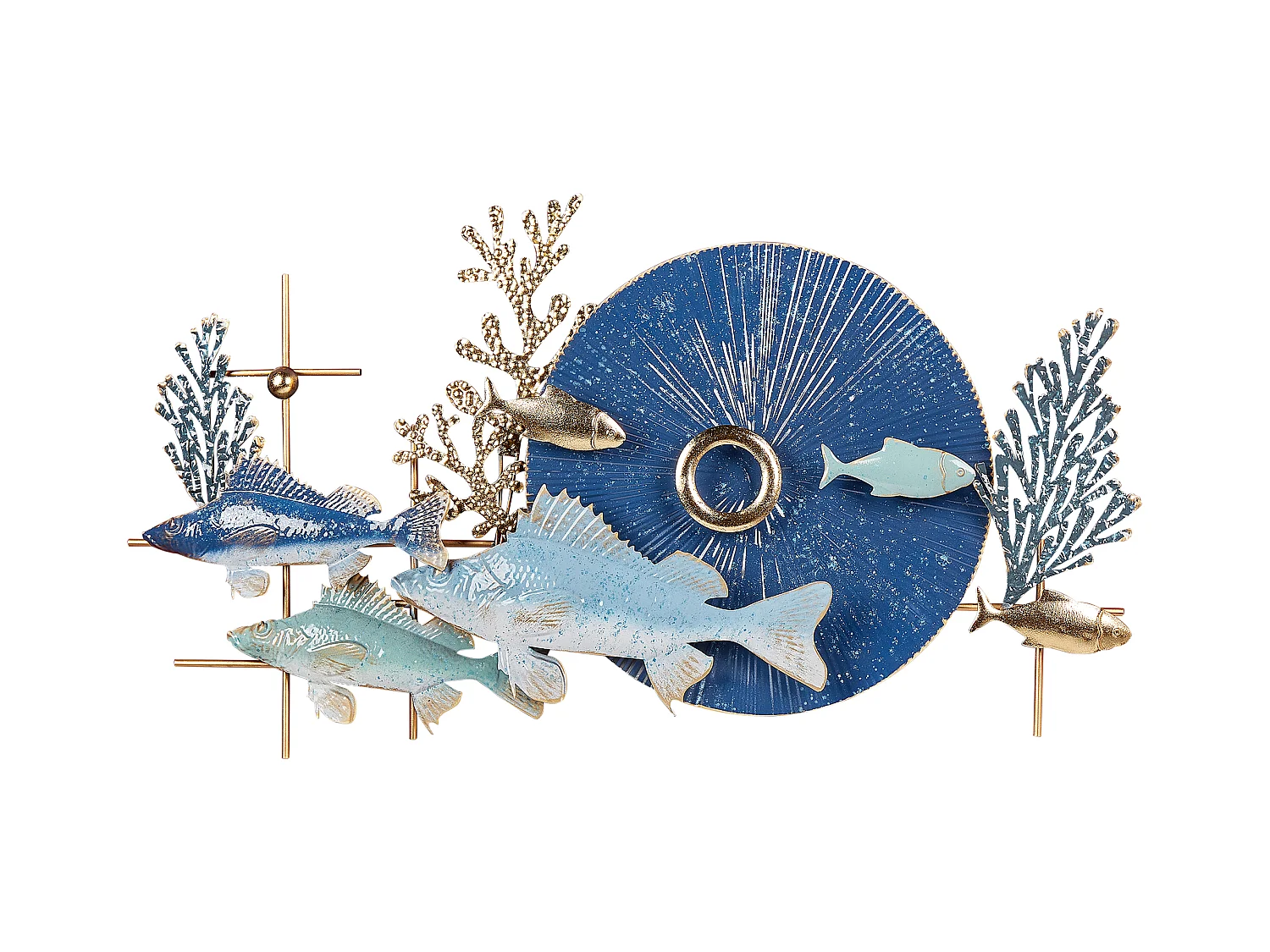 Wandobjekt Fisch BARIUM Metall 48 cm Blau