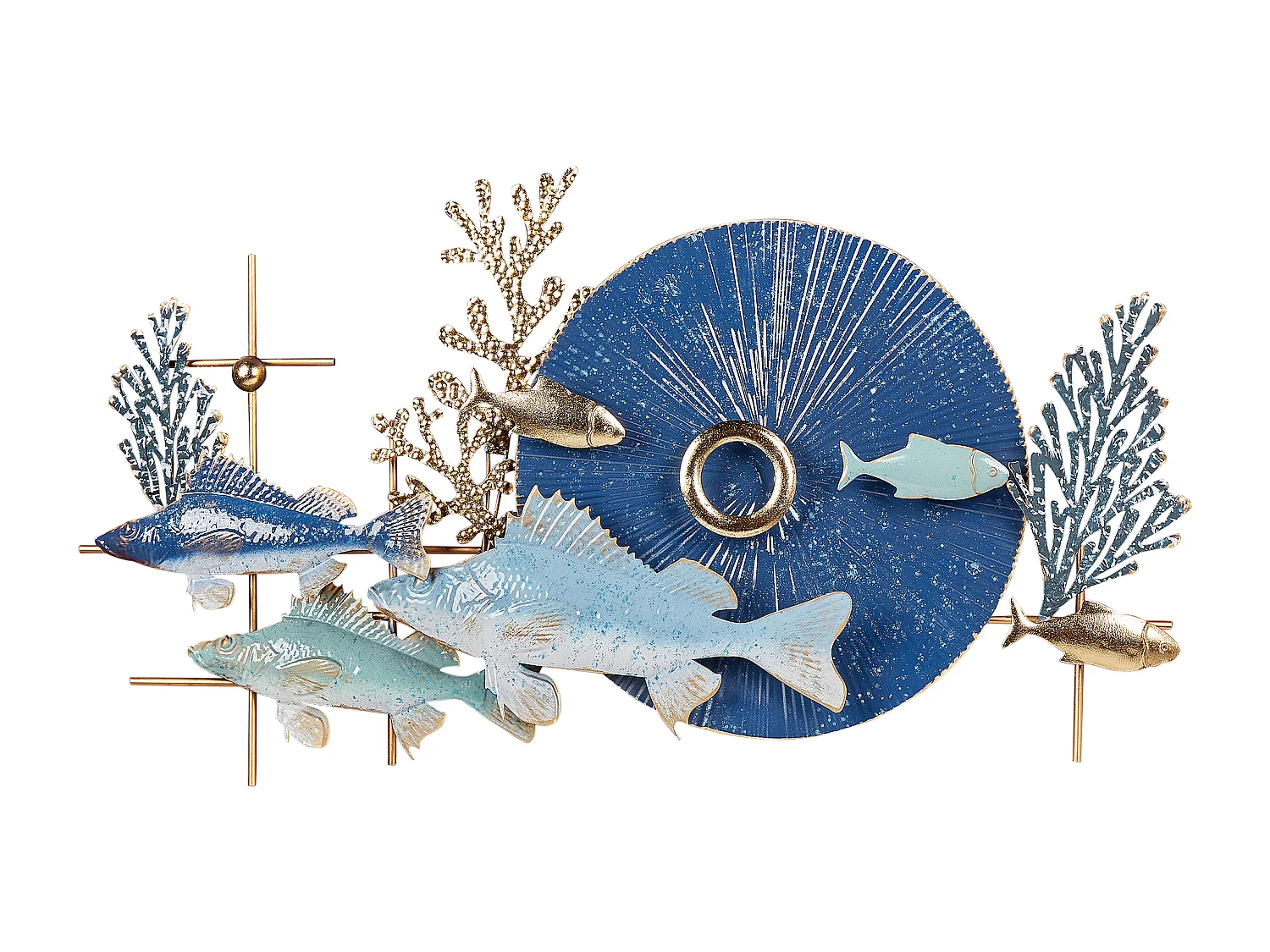 Décoration murale Poisson BARIUM Métal 48 cm Bleu