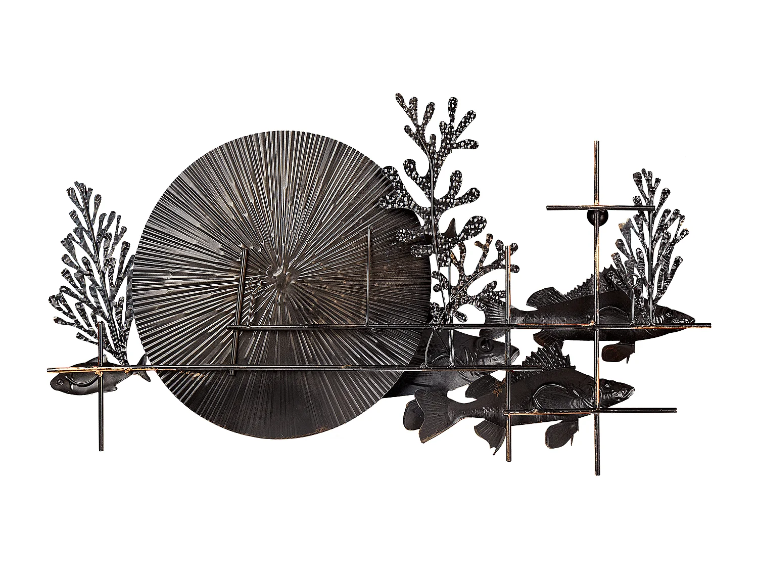 Décoration murale Poisson BARIUM Métal 48 cm Bleu