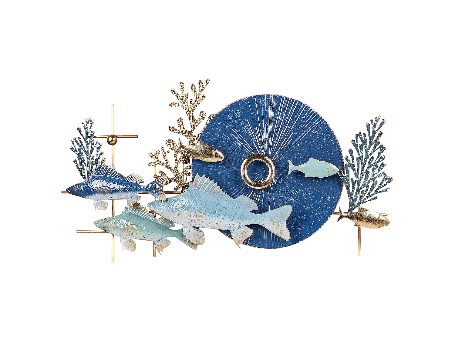 Décoration murale Poisson BARIUM Métal 48 cm Bleu