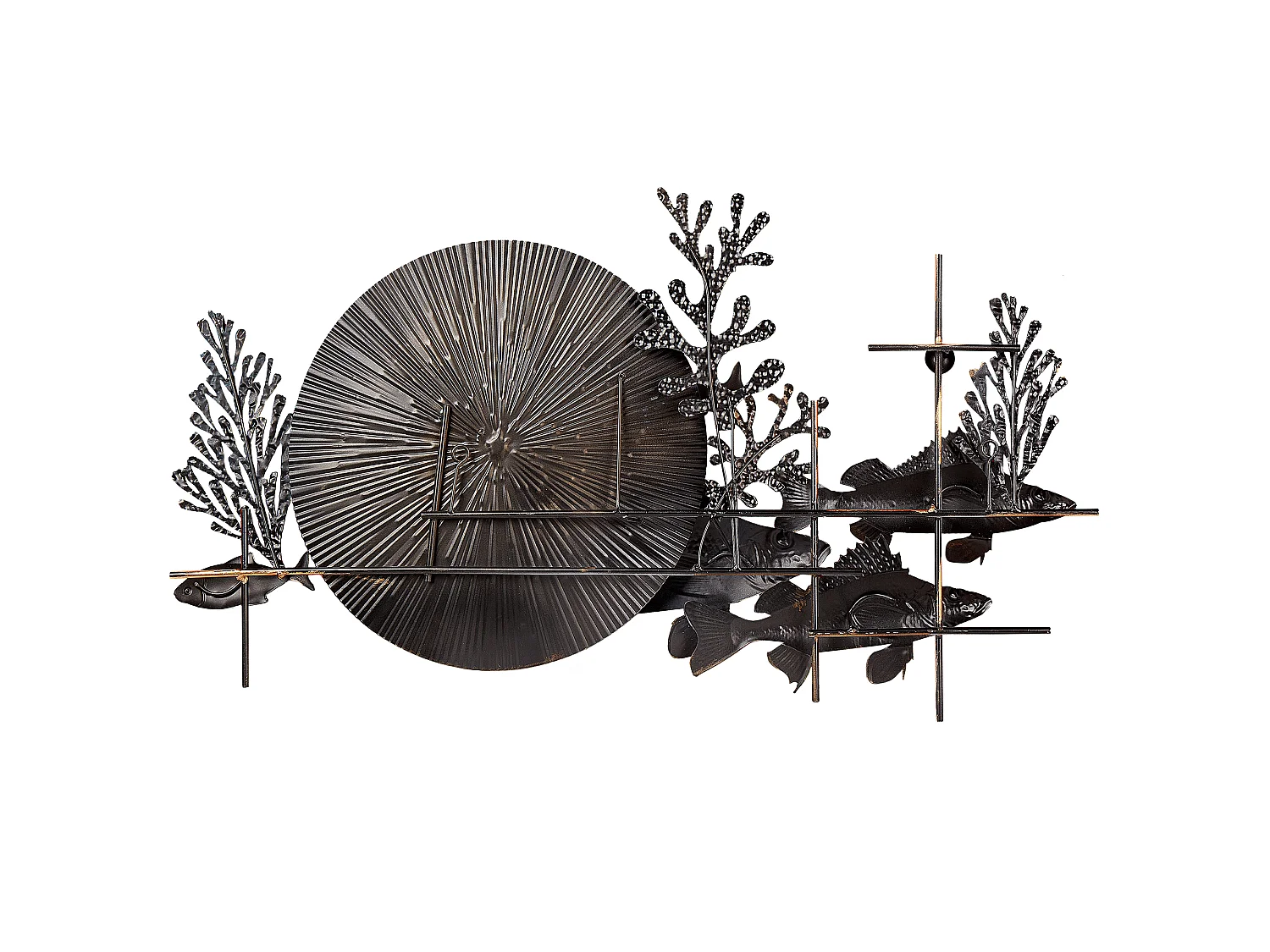 Décoration murale Poisson BARIUM Métal 48 cm Bleu
