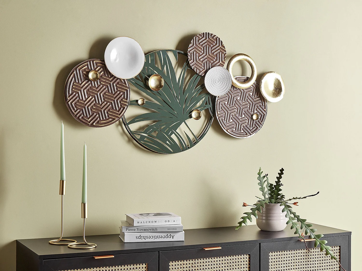 Décoration murale Feuille KRYPTON Métal 58 cm Multicolore