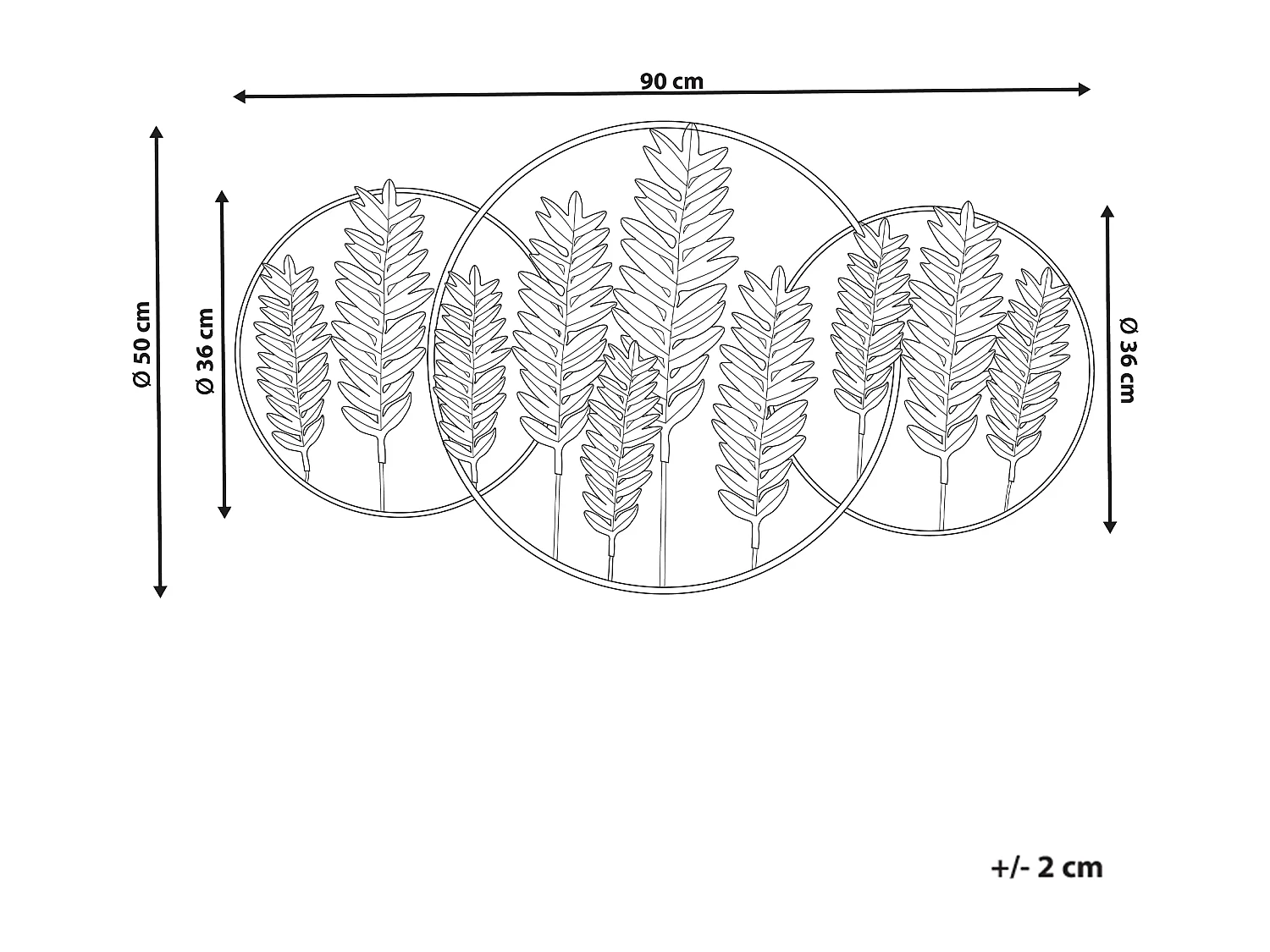 Wanddecoratie COPERNICIUM Metaal 50 cm Goud