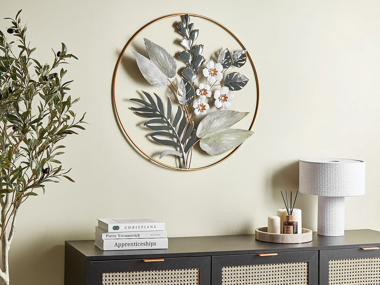 Wall Decor Flower DUBNIUM Metal 70 cm Green