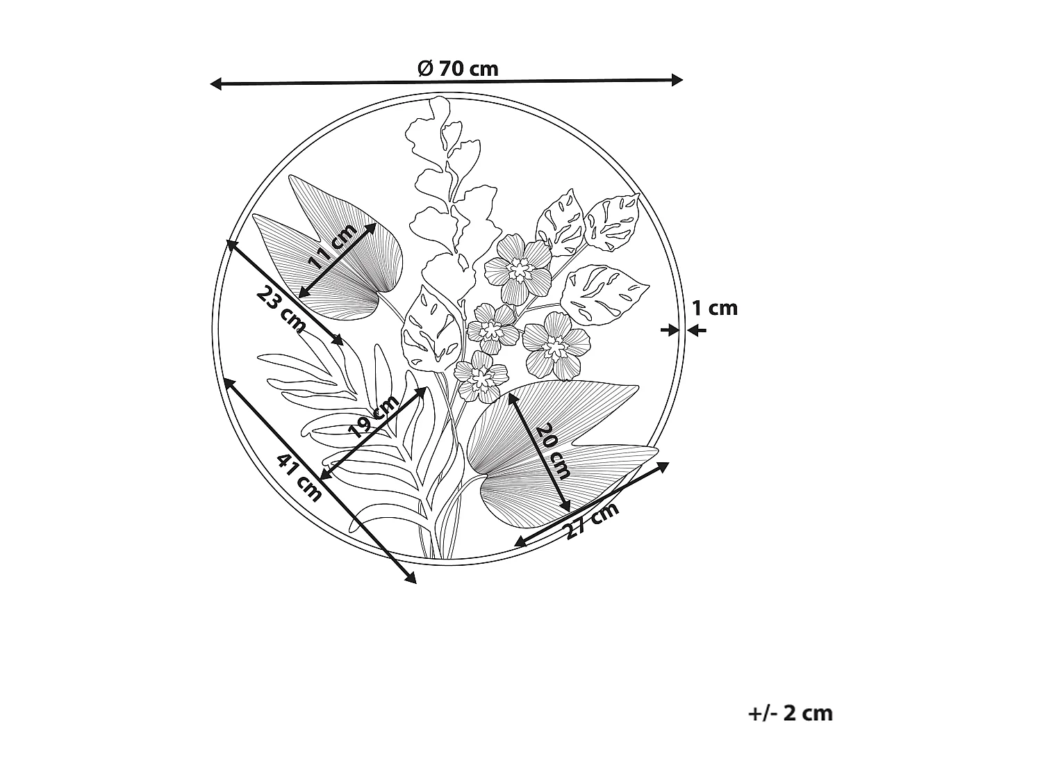 Dekoracja ścienna Kwiat DUBNIUM Metal 70 cm Zielony