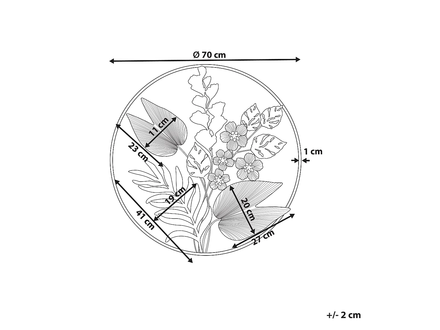 Wall Decor Flower DUBNIUM Metal 70 cm Green