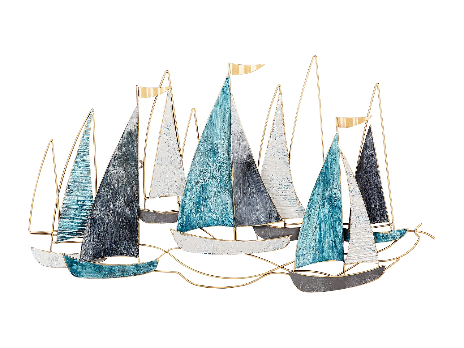 Décoration murale Bateau BOHRIUM Métal 50 cm Bleu