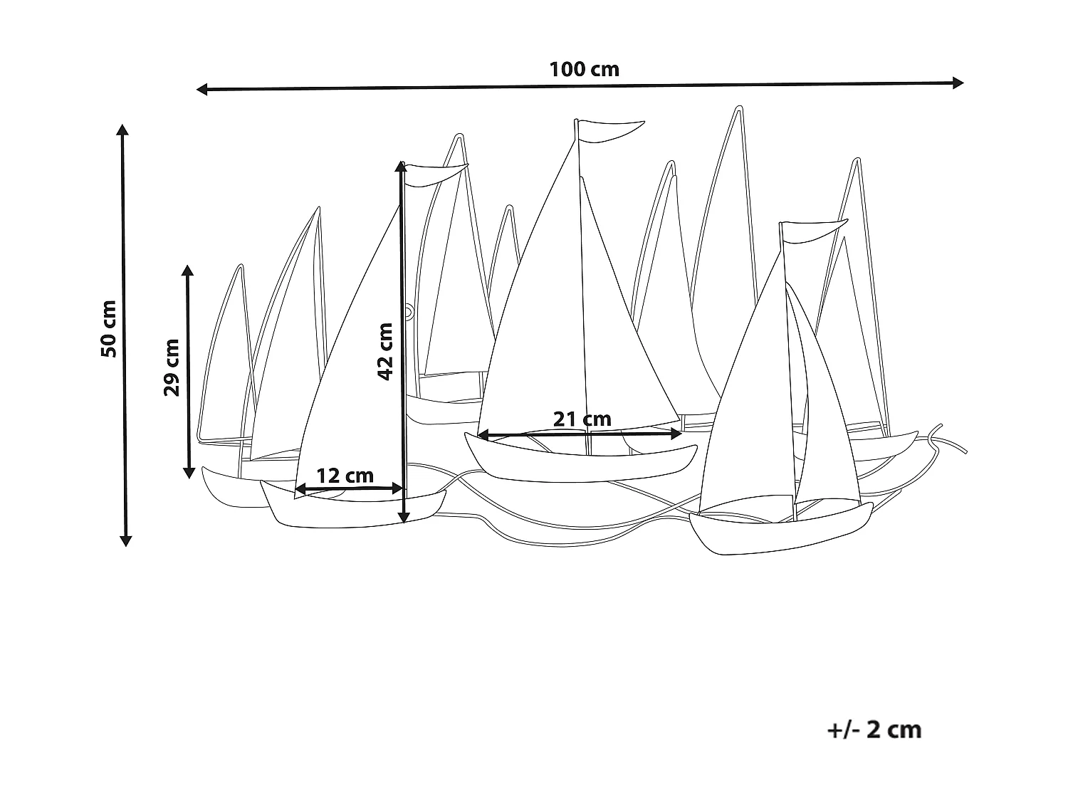 Décoration murale Bateau BOHRIUM Métal 50 cm Bleu