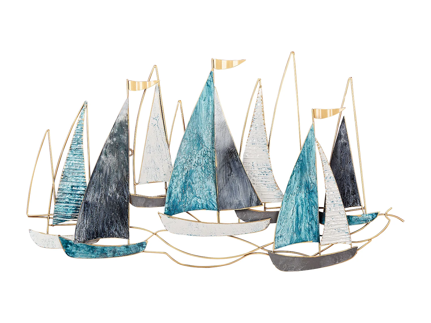 Décoration murale Bateau BOHRIUM Métal 50 cm Bleu