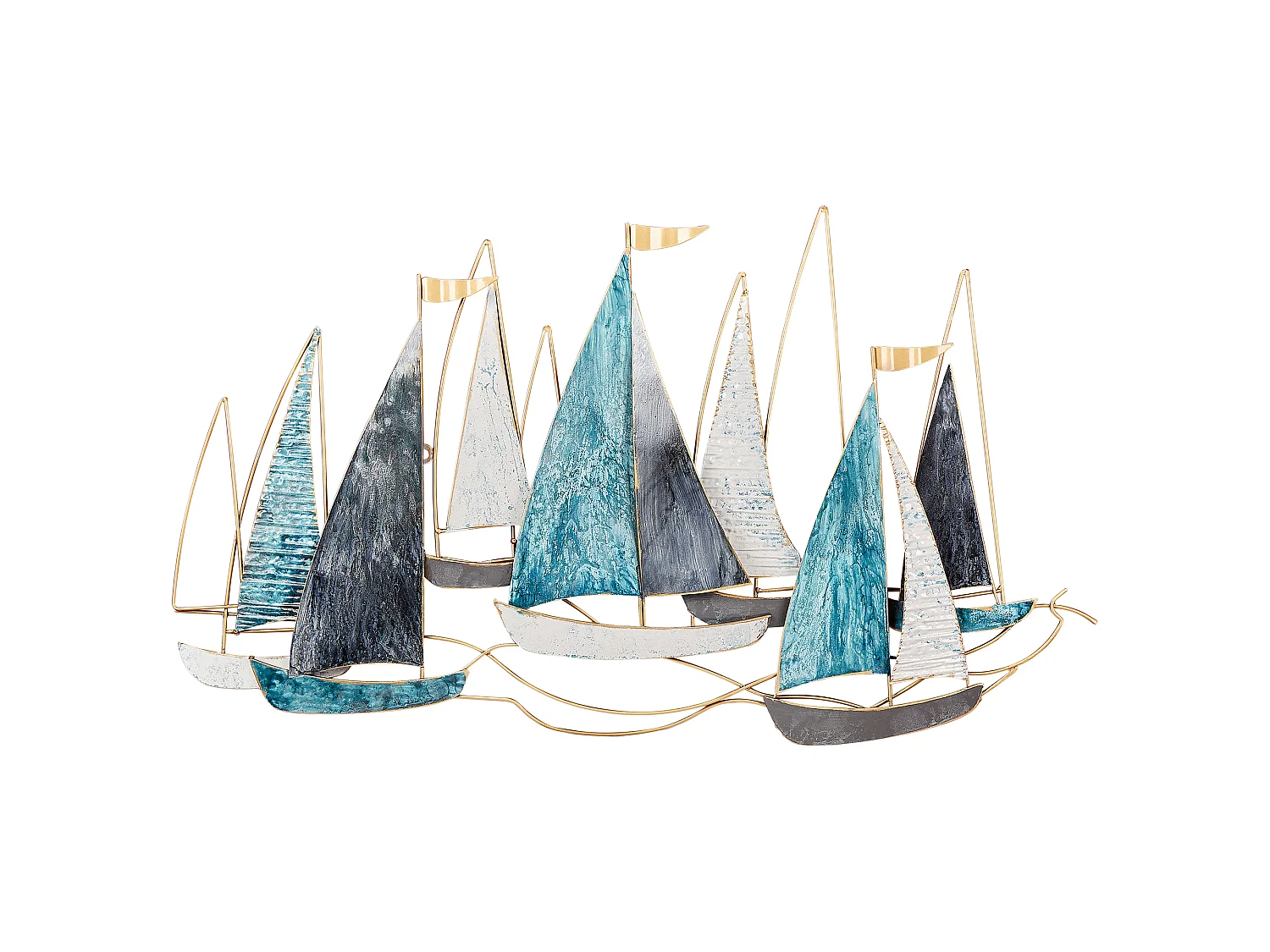 Décoration murale Bateau BOHRIUM Métal 50 cm Bleu