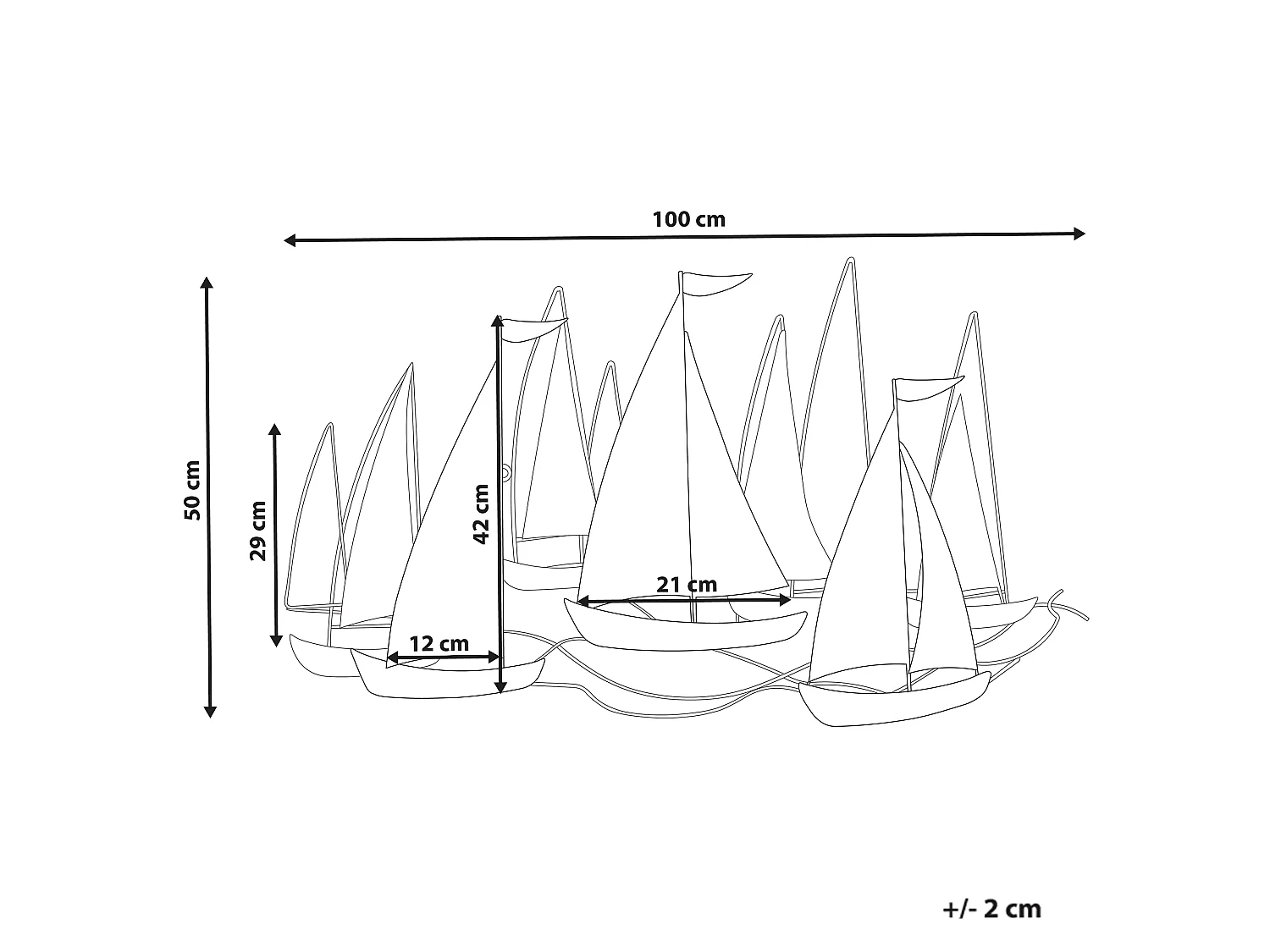 Décoration murale Bateau BOHRIUM Métal 50 cm Bleu