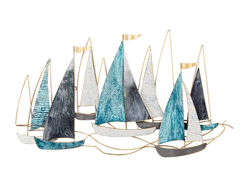 Decoração de parede Navio BOHRIUM Metal 50 cm Azul