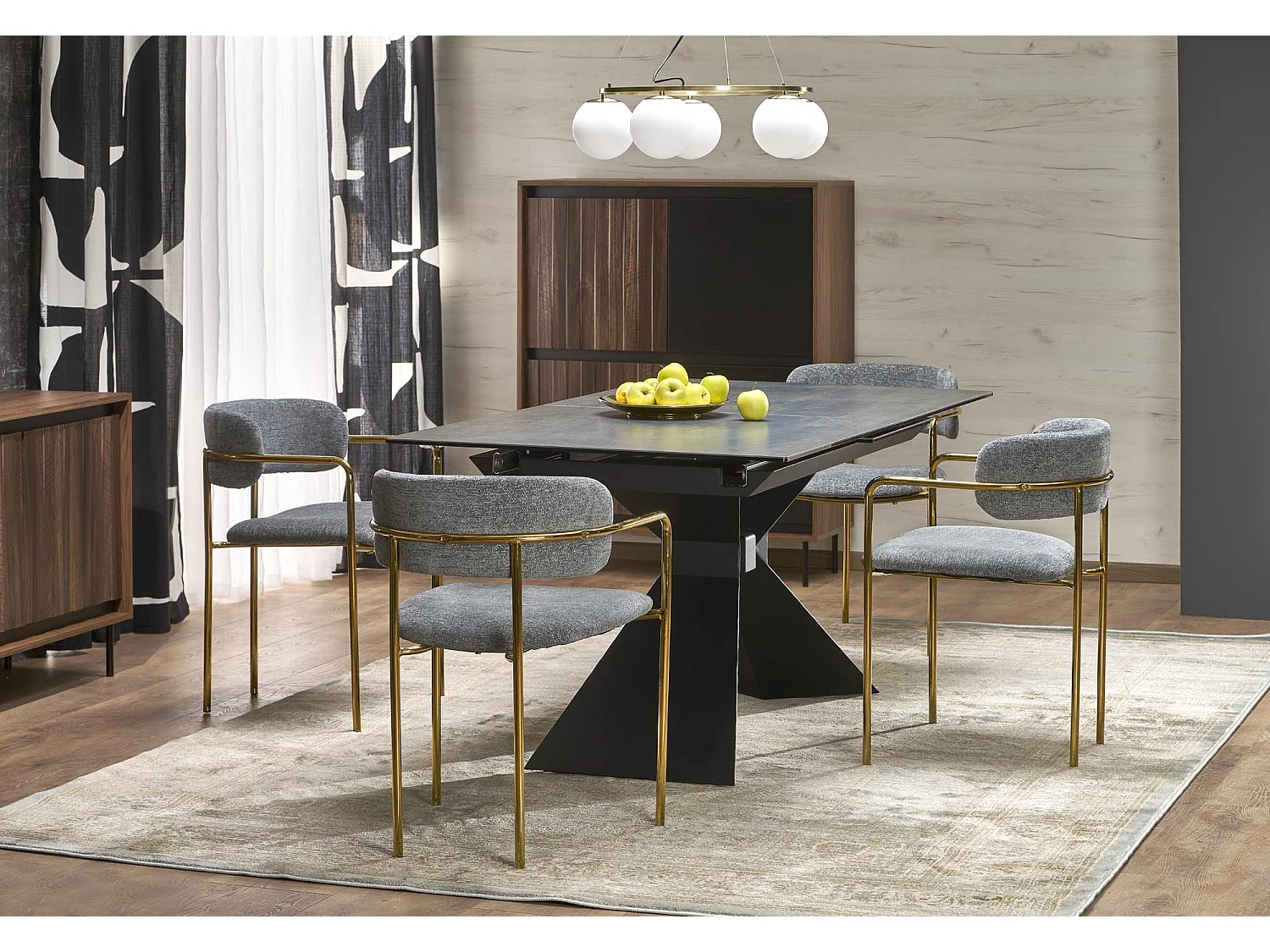 Uitschuifbare tafel voor 6/8 personen, marmer, 180/230 x 90 cm