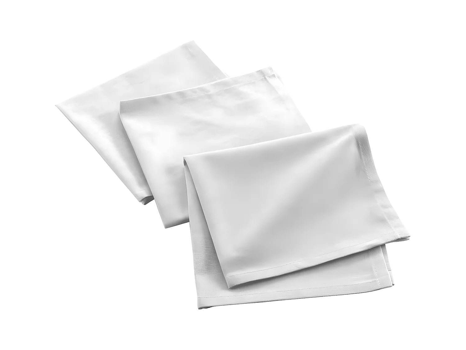 Lot de 3 Serviettes de Table "Mistral" 40x40cm Blanc