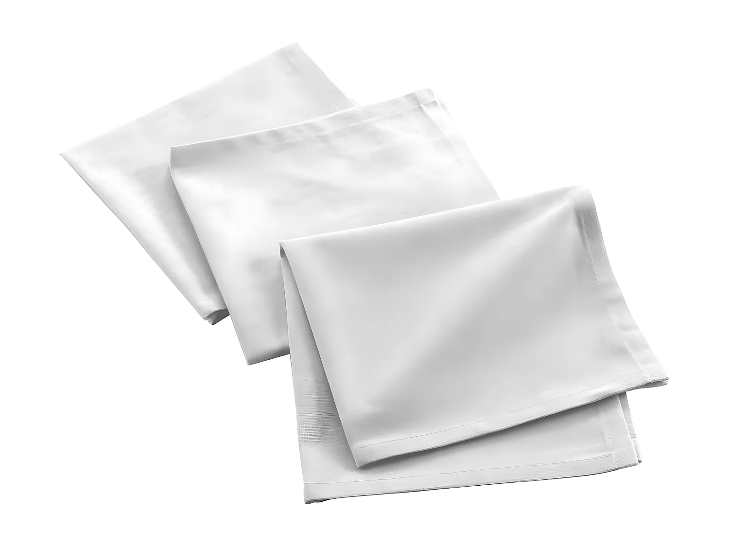 Lot de 3 Serviettes de Table "Mistral" 40x40cm Blanc