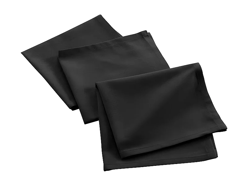 Lot de 3 Serviettes de Table "Mistral" 40x40cm Noir