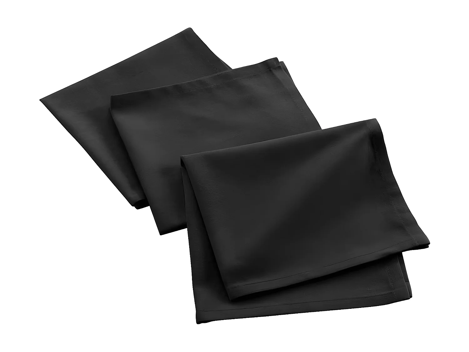 Lot de 3 Serviettes de Table "Mistral" 40x40cm Noir