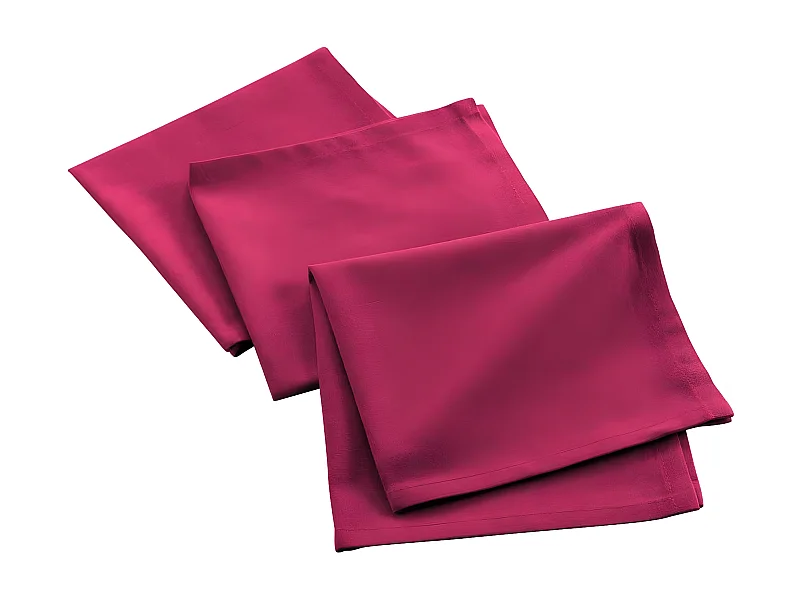 Lot de 3 Serviettes de Table "Mistral" 40x40cm Fuchsia