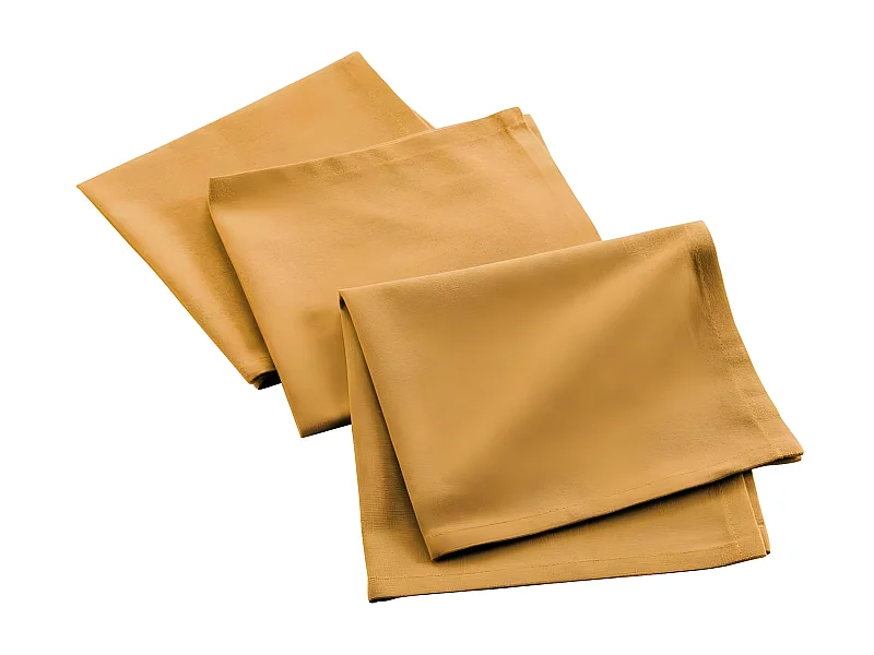 Lot de 3 Serviettes de Table "Mistral" 40x40cm Moutarde