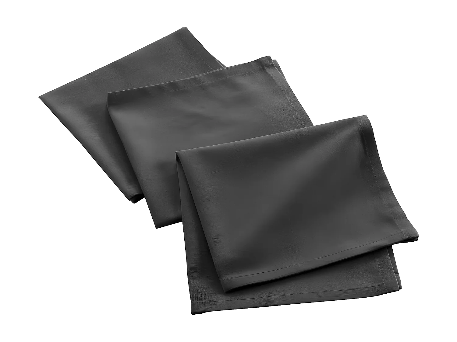 Lot de 3 Serviettes de Table "Mistral" 40x40cm Anthracite