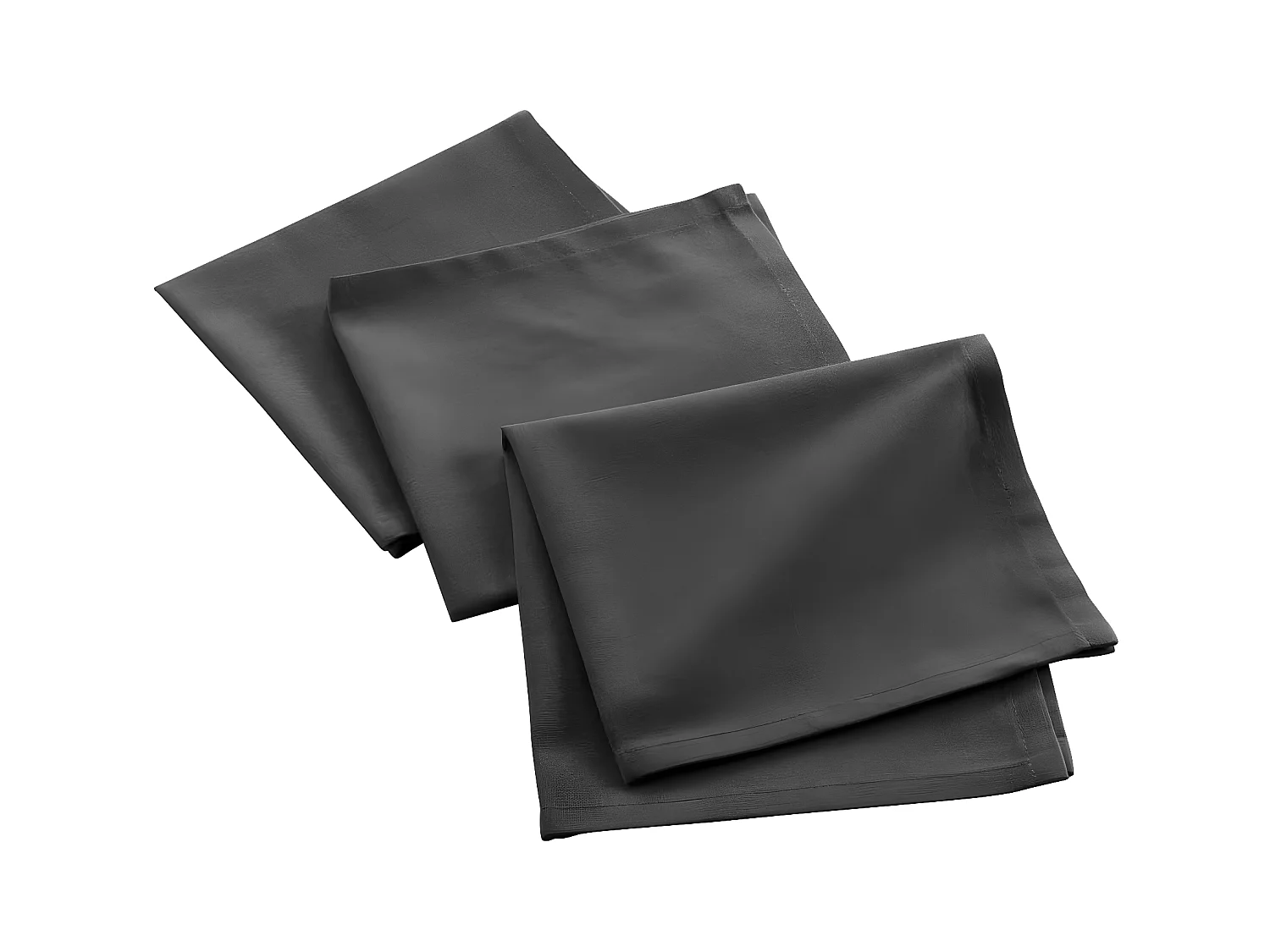 Lot de 3 Serviettes de Table "Mistral" 40x40cm Anthracite