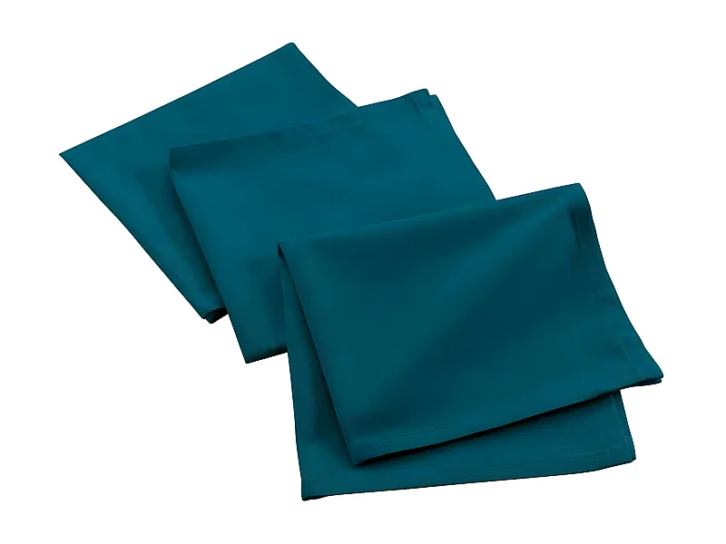 Lot de 3 Serviettes de Table "Mistral" 40x40cm Bleu Canard