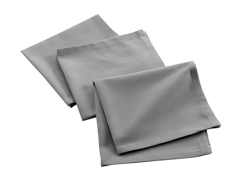 Lot de 3 Serviettes de Table "Mistral" 40x40cm Gris Chiné