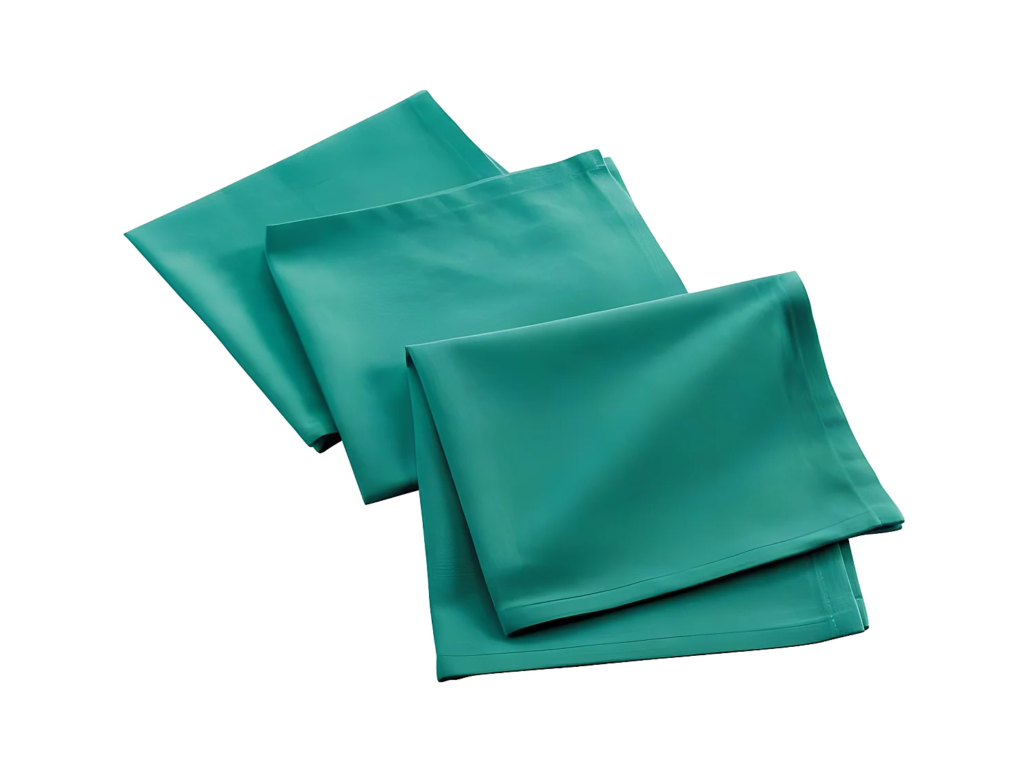 Lot de 3 Serviettes de Table "Mistral" 40x40cm Émeraude