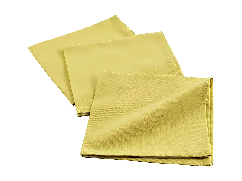 Lot de 3 Serviettes de Table "Initia" 40x40cm Jaune