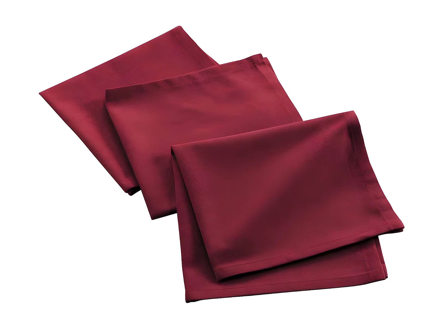 Lot de 3 Serviettes de Table "Mistral" 40x40cm Bordeaux