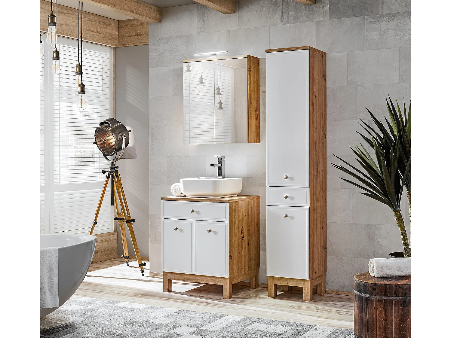 Mobile Sotto Lavabo SAMOA CUW60 2D1D 60x50x75 Bianco