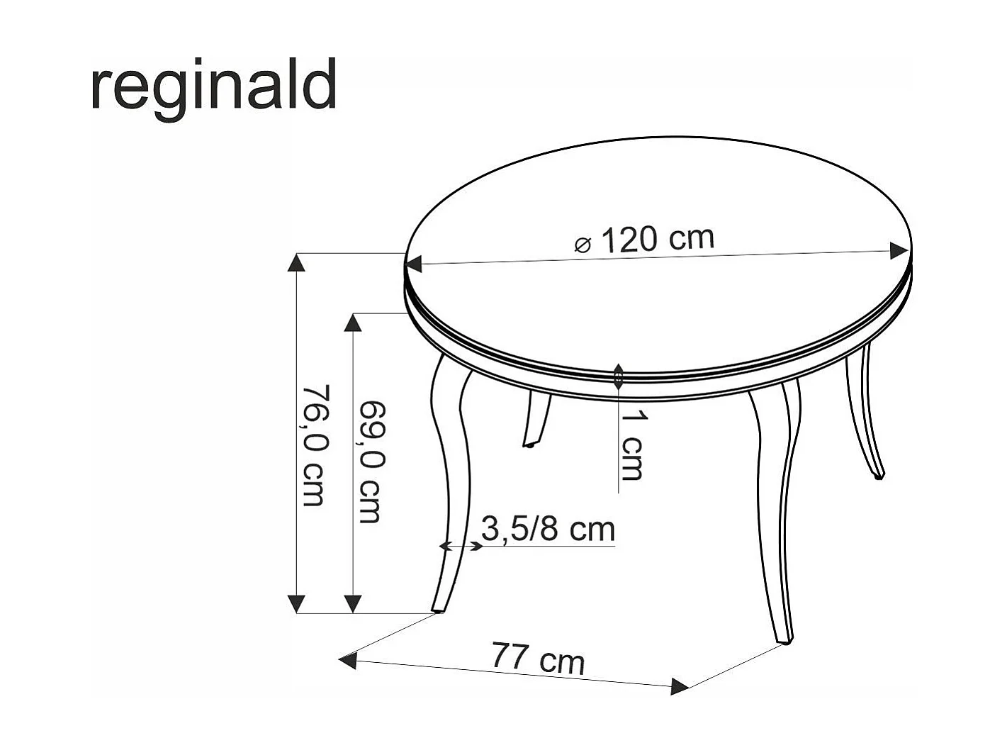 Table de salle à manger Reginald Lux (120x76)