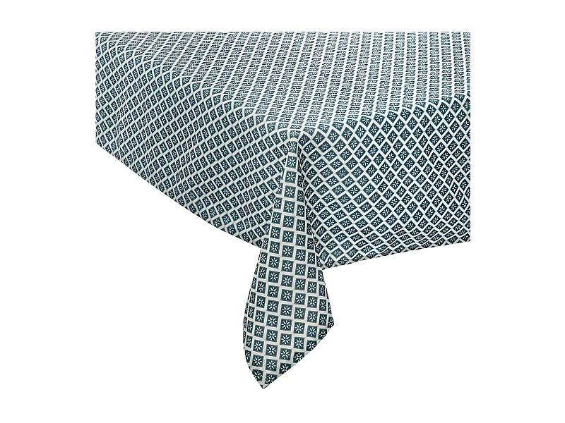 Nappe Antitache à Motifs "Tikal" 140x240cm Bleu