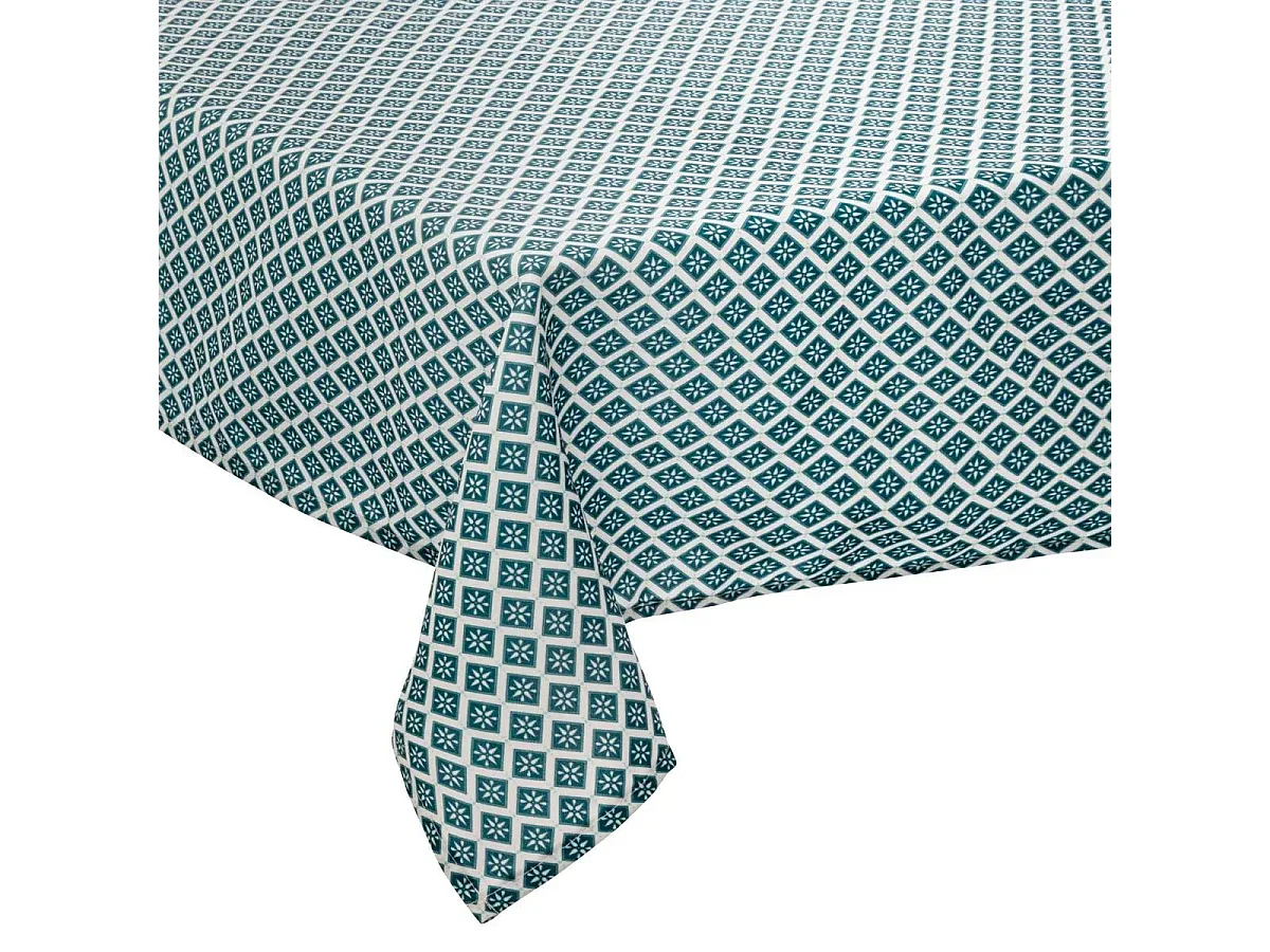 Nappe Antitache à Motifs "Tikal" 140x240cm Bleu