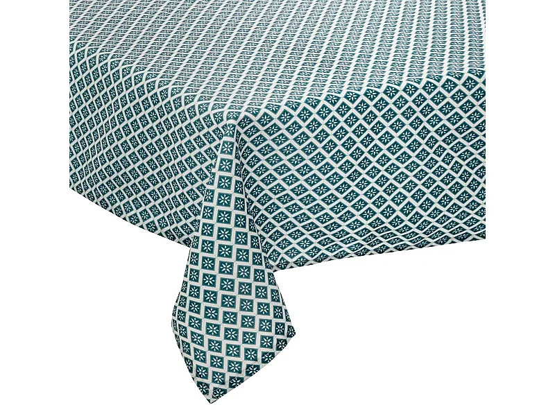 Nappe Antitache à Motifs "Tikal" 140x240cm Bleu