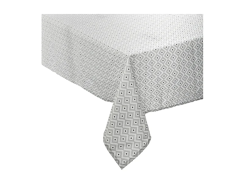 Nappe Antitache à Motifs "Etnik" 140x240cm Gris